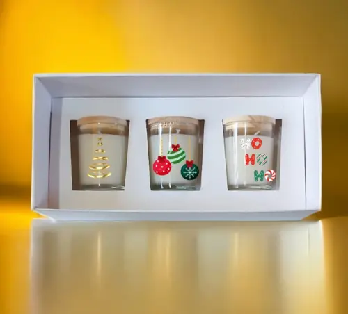 Kit 3 Velas Aromáticas Merry Christmas