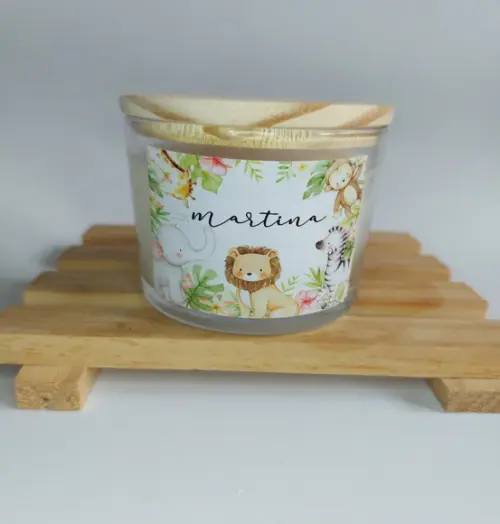 Lembrancinha Vela Maternidade Safari 120g
