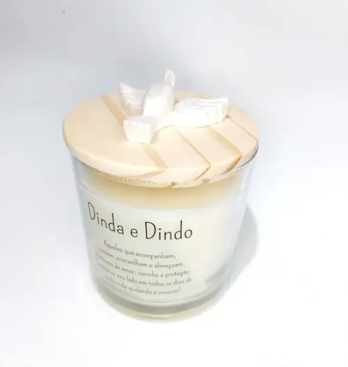 Vela Aromática Lembrancinha Personalizada Dinda e Dindo 180g