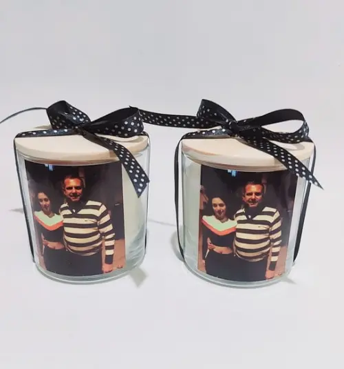 Vela Aromática Personalizada com Foto Dia dos Pais