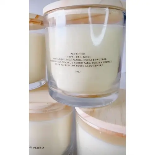 Vela Perfumada Personalizada Padrinhos