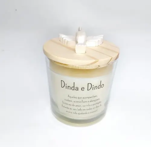 Vela Aromática Lembrancinha Personalizada Dinda e Dindo 180g