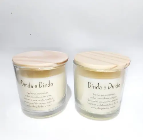 Vela Aromática Lembrancinha Personalizada Dinda e Dindo 180g
