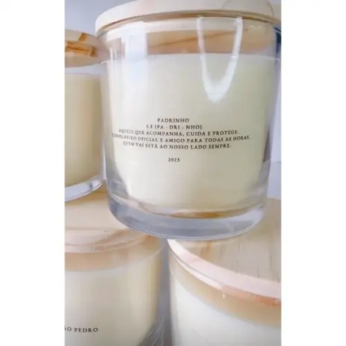 Vela Perfumada Personalizada Padrinhos