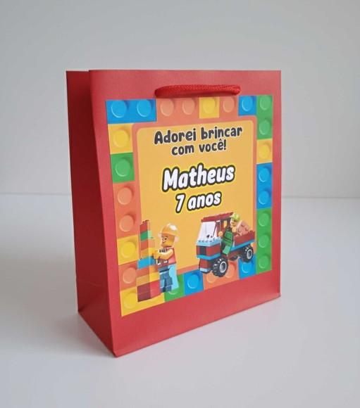 Adesivo para Sacolinha 10x10 Personalizado Lego