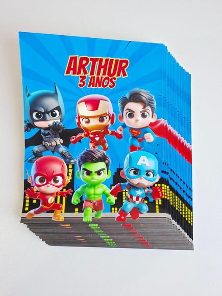 Adesivo Personalizado Lousa Mágica 14x18 Super Heróis