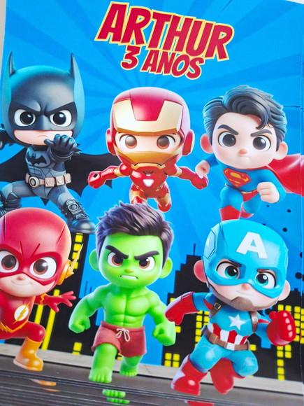 Adesivo Personalizado Lousa Mágica 14x18 Super Heróis