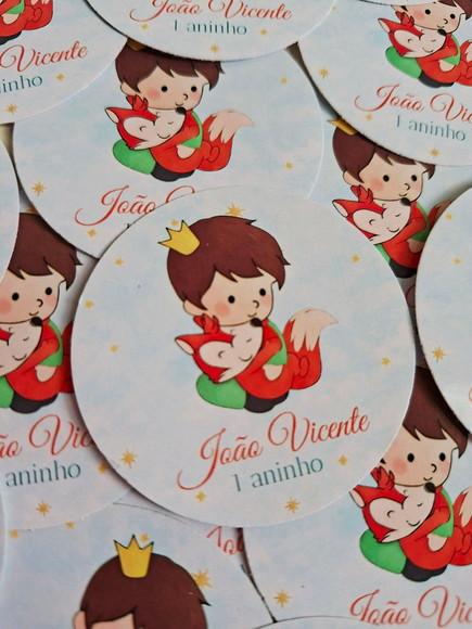 Adesivo Redondo 5x5 Personalizado Pequeno Príncipe
