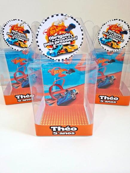 Caixinha Acetato para Relógio Lembrancinha Hotwheels