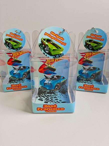 Caixinha Acetato para Relógio Lembrancinha Hotwheels