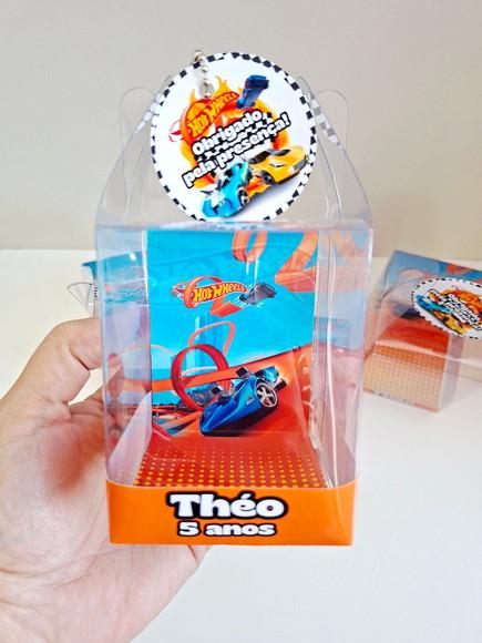 Caixinha Acetato para Relógio Lembrancinha Hotwheels