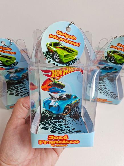 Caixinha Acetato para Relógio Lembrancinha Hotwheels