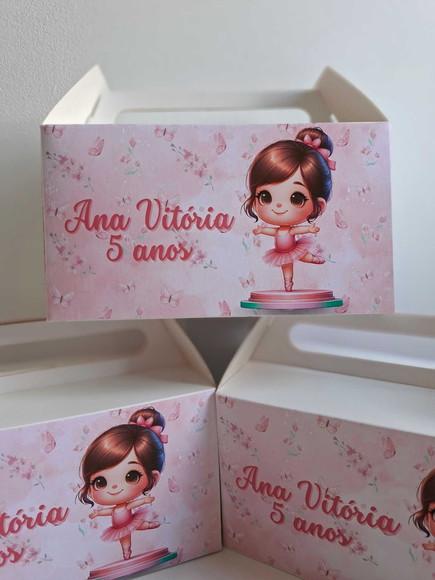 Caixinha Lancheira Personalizada Lembrancinha Bailarina