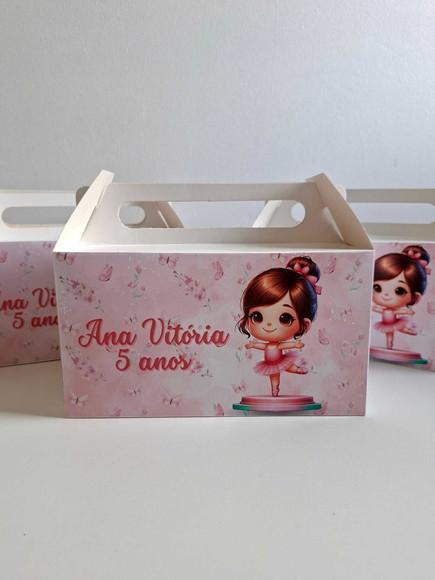 Caixinha Lancheira Personalizada Lembrancinha Bailarina