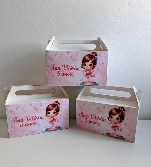Caixinha Lancheira Personalizada Lembrancinha Bailarina