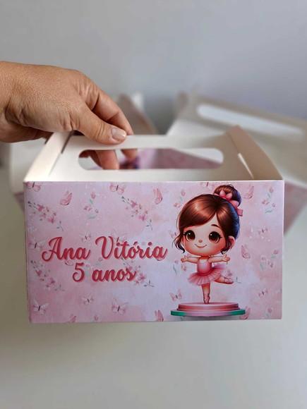 Caixinha Lancheira Personalizada Lembrancinha Bailarina