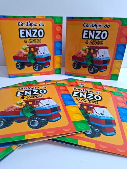 Cardápio Personalizado no Tema Escolhido Lego