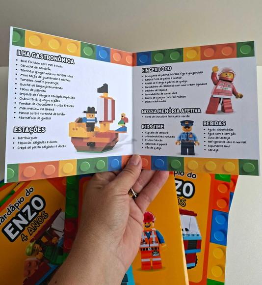 Cardápio Personalizado no Tema Escolhido Lego
