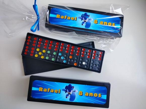Dominó Personalizado Lembrancinha Sonic