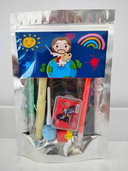 Kit Papelaria Fofa Lembrancinha 6 Itens Pintor do Mundo