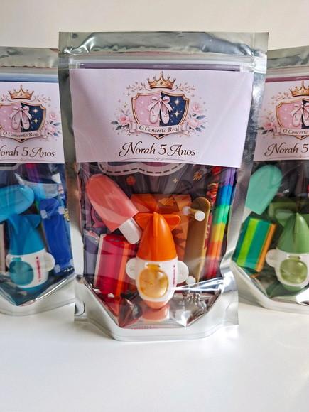 Kit Papelaria Fofa Saquinho com 6 Itens Bailarina