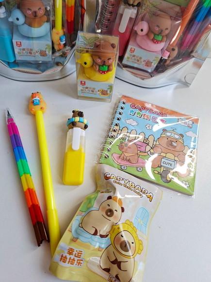 Kit Papelaria Fofa Saquinho com 6 Itens Capivara
