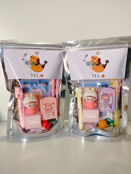 Kit Papelaria Fofa Saquinho com 6 Itens Capivara
