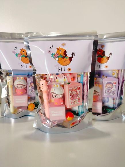 Kit Papelaria Fofa Saquinho com 6 Itens Capivara