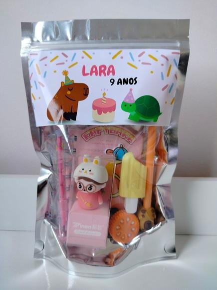 Kit Papelaria Fofa Saquinho com 6 Itens Capivara