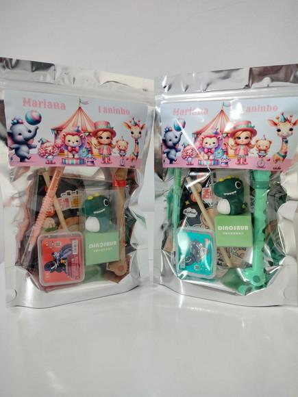 Kit Papelaria Fofa Saquinho com 6 Itens Circo Rosa