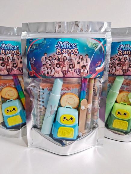 Kit Papelaria Fofa Saquinho com 6 Itens Caverna Encantada