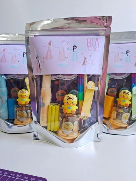 Kit Papelaria Fofa Saquinho com 6 Itens Fadas