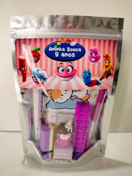 Kit Papelaria Fofa Saquinho com 6 Itens Fini