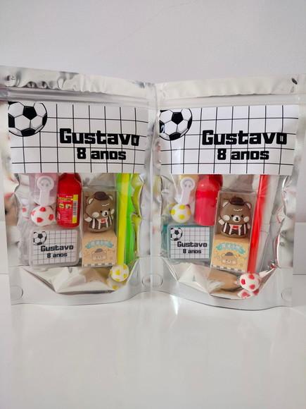 Kit Papelaria Fofa Saquinho com 6 Itens Futebol