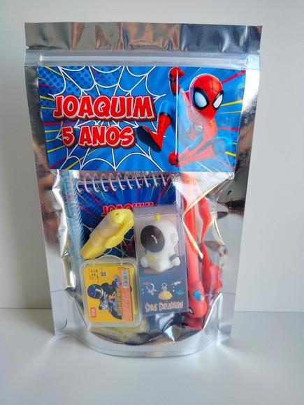 Kit Papelaria Fofa Saquinho com 6 Itens Homem Aranha