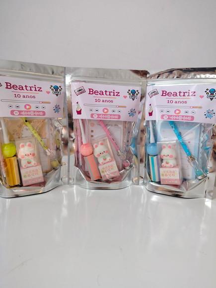 Kit Papelaria Fofa Saquinho com 6 Itens K-pop