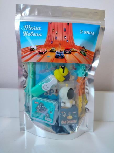Kit Papelaria Fofa Saquinho com 6 Itens Hot Wheels