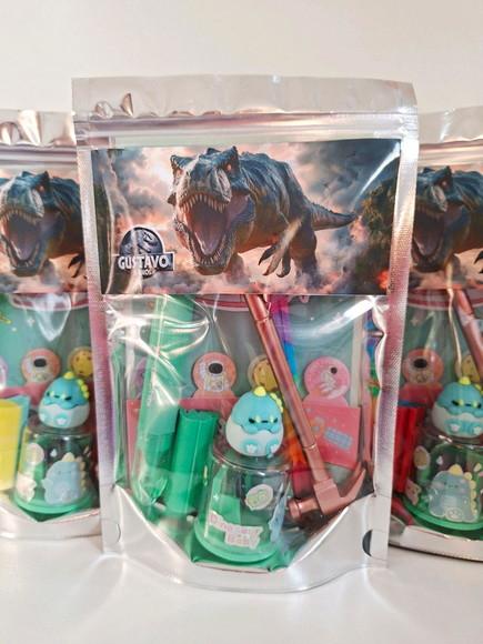 Kit Papelaria Fofa Saquinho com 6 Itens Jurassic