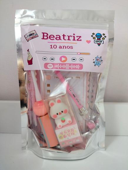 Kit Papelaria Fofa Saquinho com 6 Itens K-pop