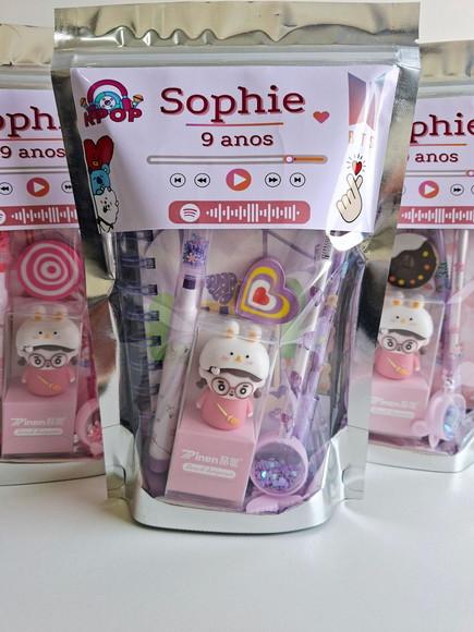 Kit Papelaria Fofa Saquinho com 6 Itens Kpop