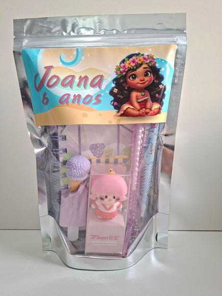 Kit Papelaria Fofa Saquinho com 6 Itens Moana