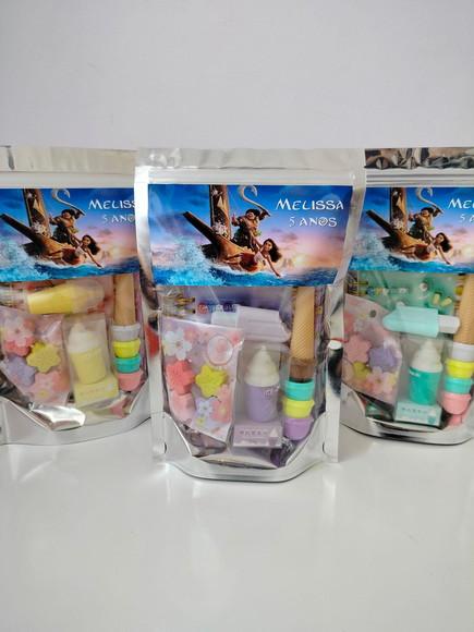Kit Papelaria Fofa Saquinho com 6 Itens Moana