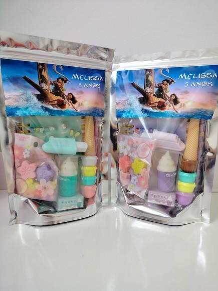 Kit Papelaria Fofa Saquinho com 6 Itens Moana