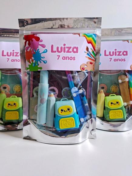 Kit Papelaria Fofa Saquinho com 6 Itens Pintando o 7