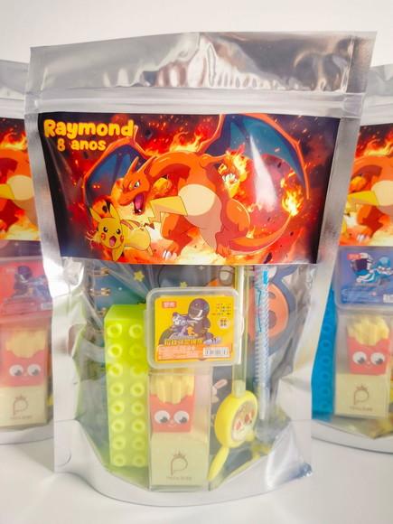 Kit Papelaria Fofa Saquinho com 6 Itens Pokémon