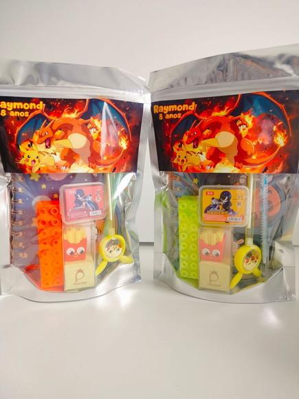 Kit Papelaria Fofa Saquinho com 6 Itens Pokémon