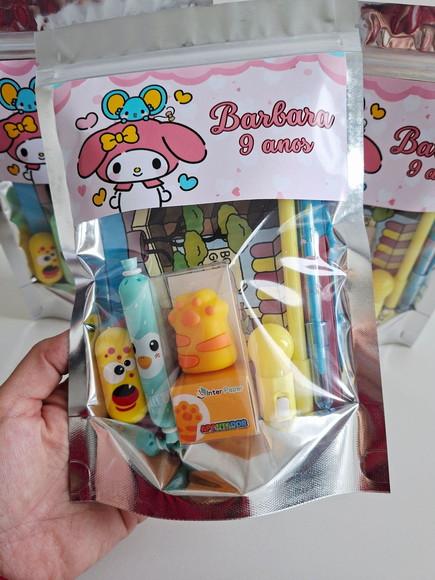 Kit Papelaria Fofa Saquinho com 6 Itens Sanrio