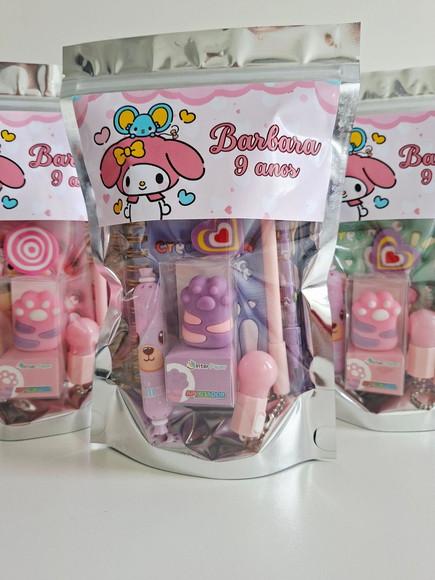 Kit Papelaria Fofa Saquinho com 6 Itens Sanrio