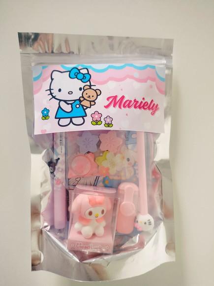 Kit Papelaria Fofa Saquinho com 6 Itens Sanrio