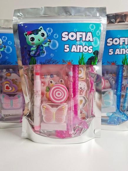 Kit Papelaria Fofa Saquinho com 6 Itens Sereiata